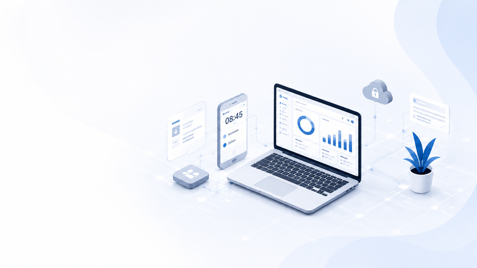 Digitale ARCOMTEC-Lösungen für Zeiterfassung, Verwaltung und Projektcontrolling